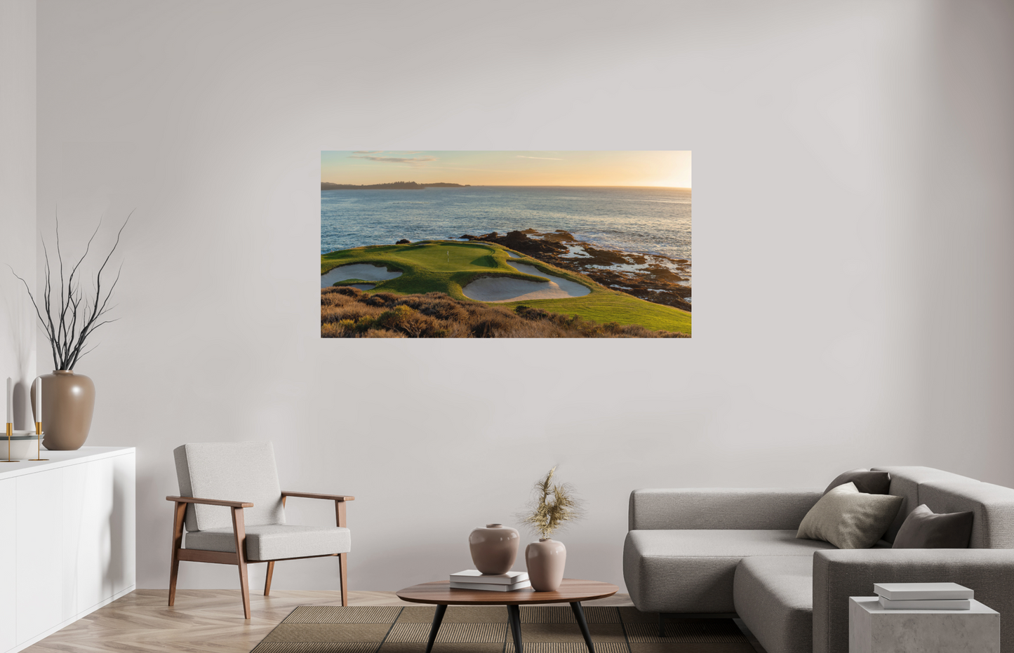 Pebble Beach - 7th Hole - Limited Metal Panorama Print